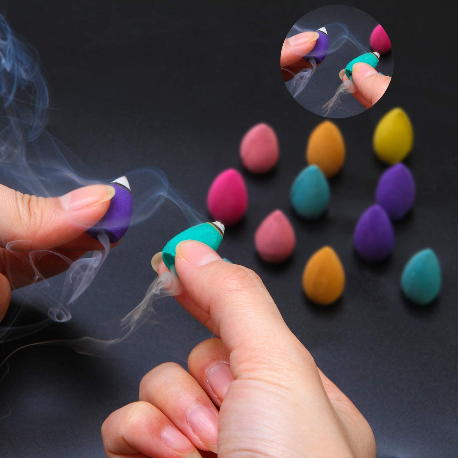20 Cônes d'Encens Cascade Parfumés pour Méditation - Biloria