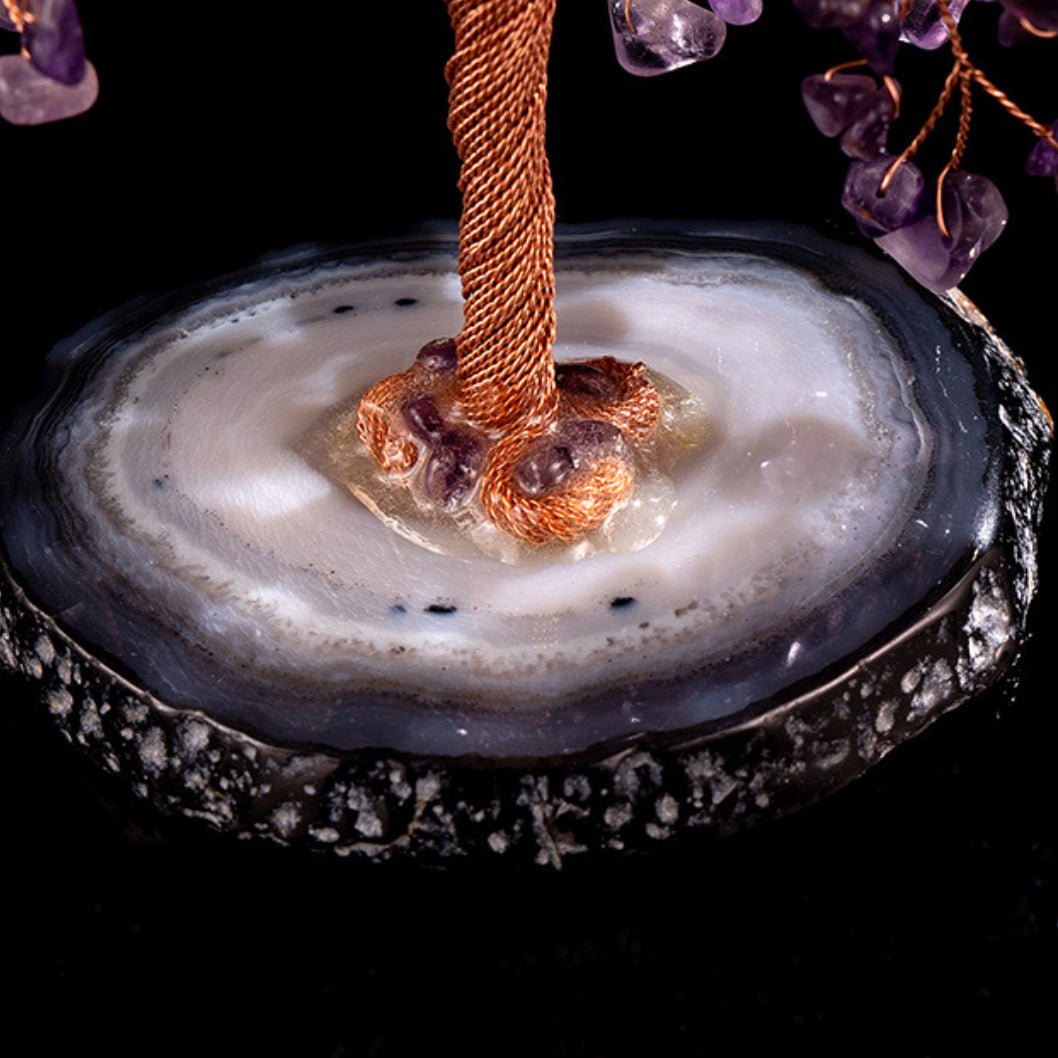 Arbre de Vie Améthyste Agate - Décoration Spirituelle Fait Main - Biloria