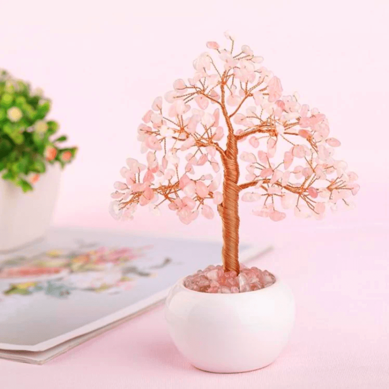 Arbre de Vie Apaisement 7 Chakras, Améthyste ou Quartz Rose - Biloria