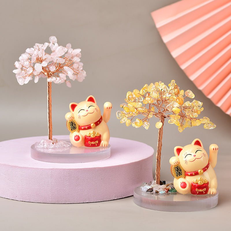 Arbre de Vie Chance – Maneki-neko & Pierres Naturelles - Biloria