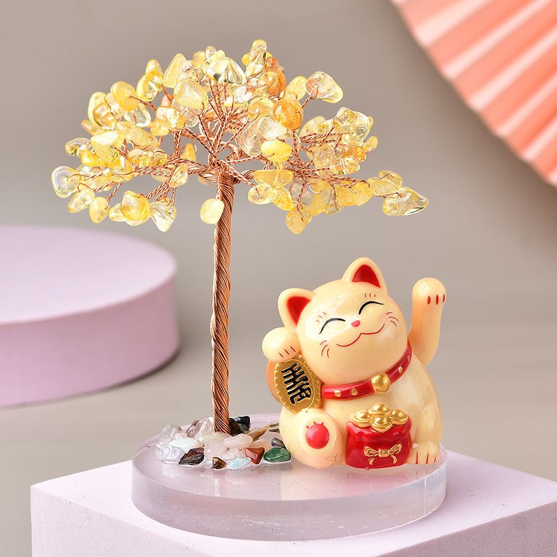 Arbre de Vie Chance – Maneki-neko & Pierres Naturelles - Biloria