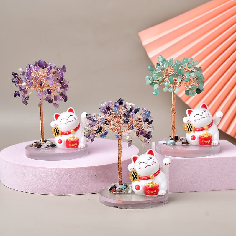 Arbre de Vie Chance – Maneki-neko & Pierres Naturelles - Biloria
