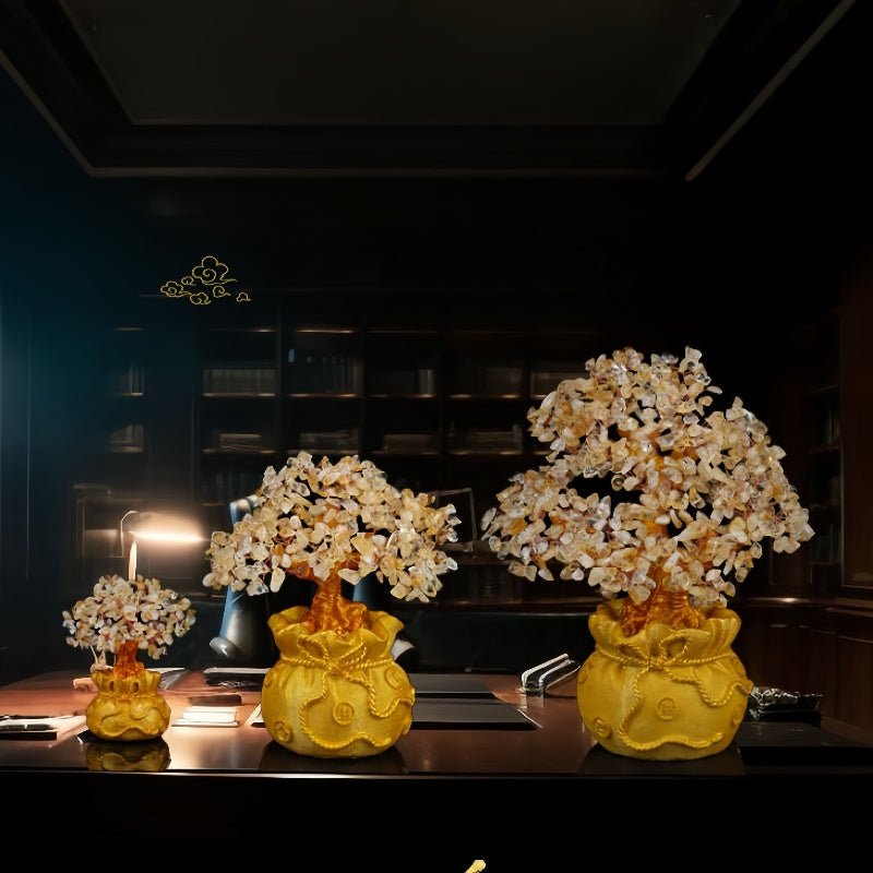 Arbre de Vie Citrine Sac à Trésor – Abondance et Énergie Positive - Biloria