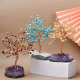 Arbre de Vie Citrine Tourmaline Turquoise - Déco Bureau Tendance - Biloria