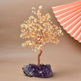 Arbre de Vie Citrine Tourmaline Turquoise - Déco Bureau Tendance - Biloria