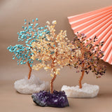 Arbre de Vie Citrine Tourmaline Turquoise - Déco Bureau Tendance - Biloria