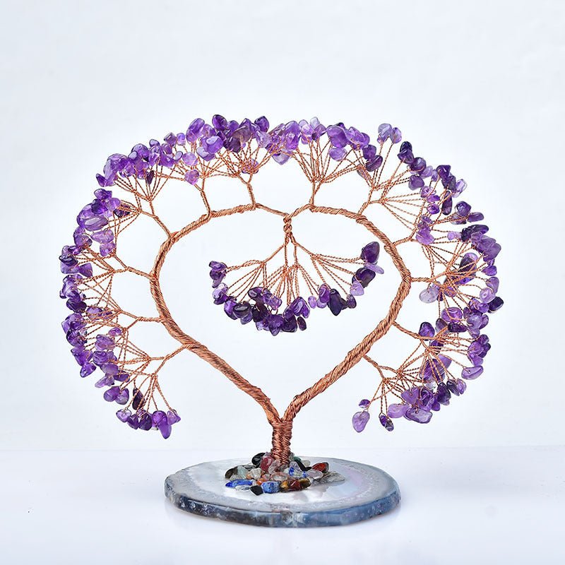 Arbre de Vie Cœur Améthyste pour Amour et Spiritualité - Biloria