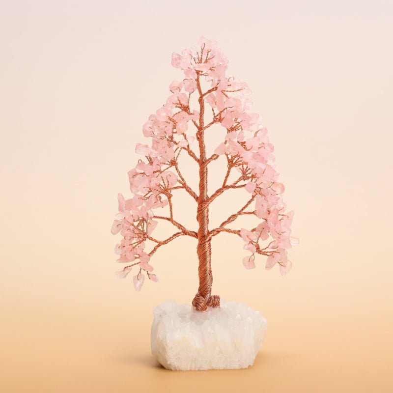 Arbre de Vie en Pierres Naturelles 20 cm sur Base Quartz Clair - Biloria