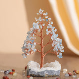 Arbre de Vie en Pierres Naturelles 20 cm sur Base Quartz Clair - Biloria