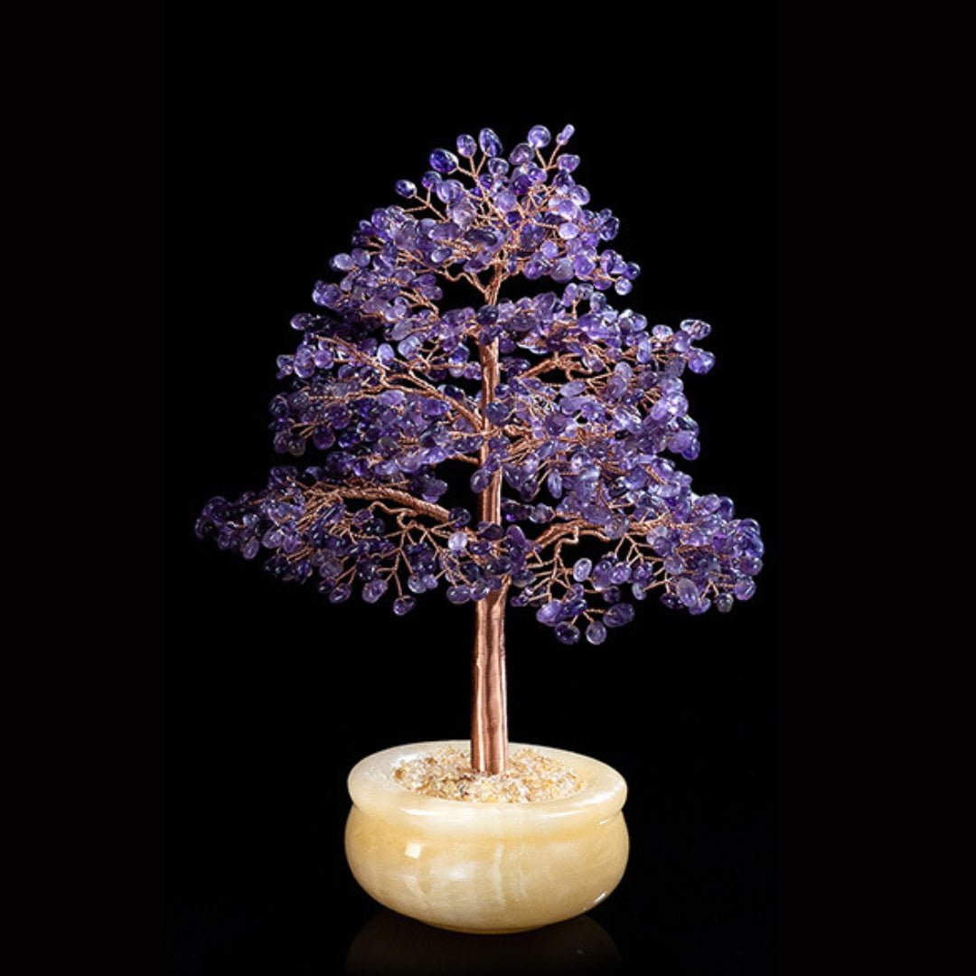 Arbre de Vie en Pierres Naturelles Améthyste Citrine Aventurine - Biloria