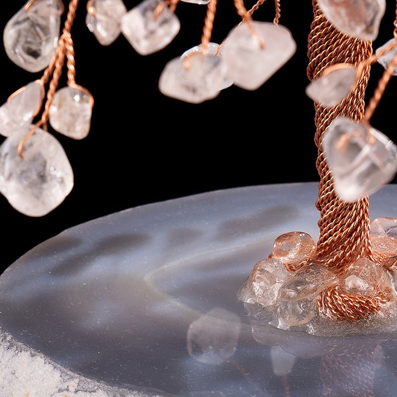 Arbre de Vie en Quartz Clair 25 cm Santé et Réussite Déco Bureau - Biloria