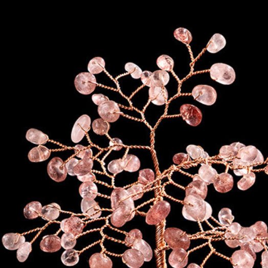 Arbre de Vie en Quartz Fraise et Agate pour l'Optimisme - Biloria