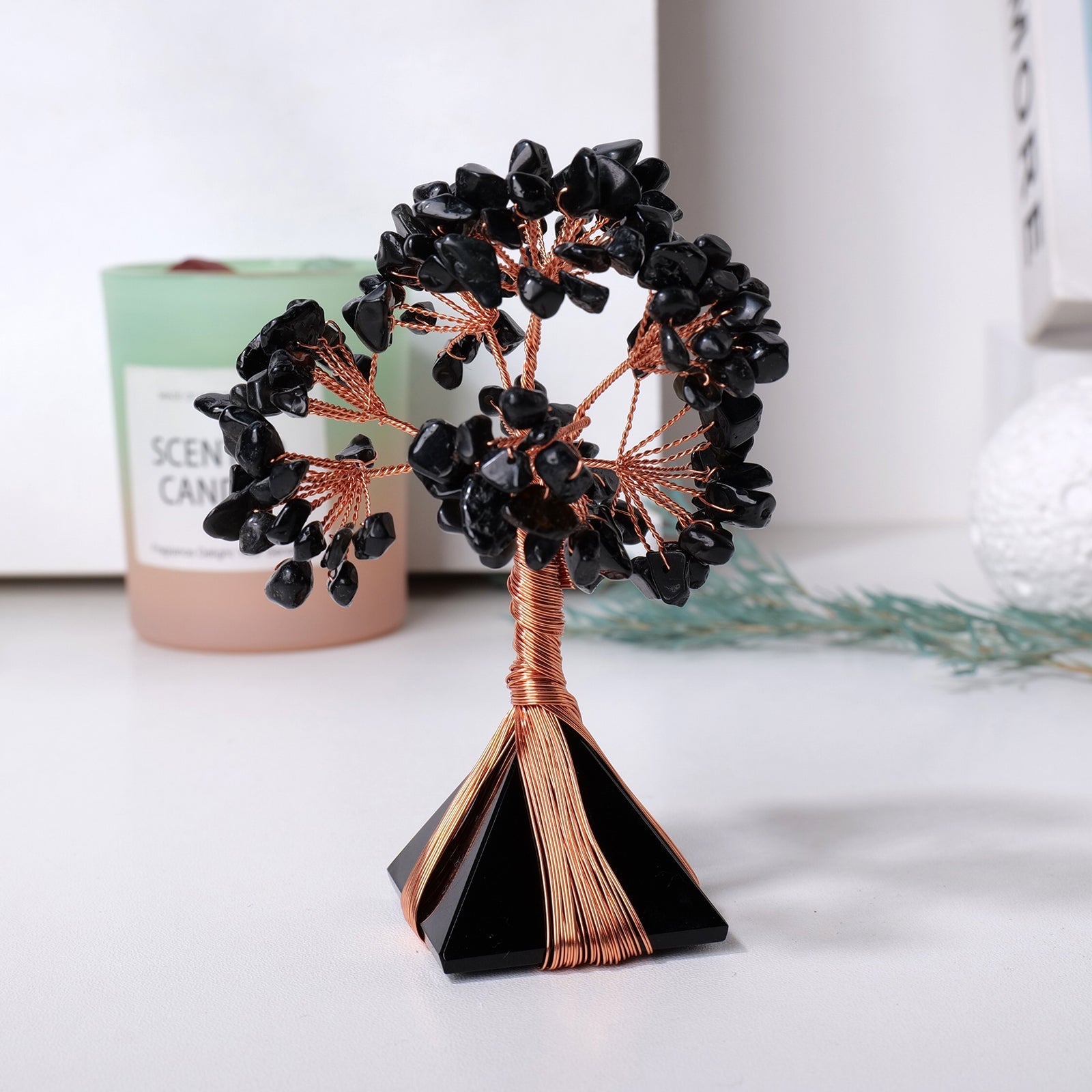Arbre de Vie et Pyramide en Pierre Naturelle pour la Méditation - Biloria