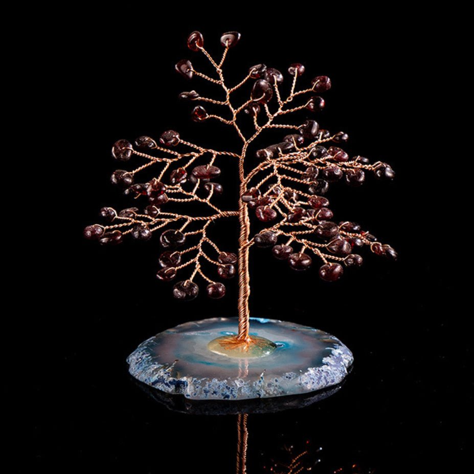 Arbre de Vie Grenat et Agate 11cm - Symbole de Croissance - Biloria