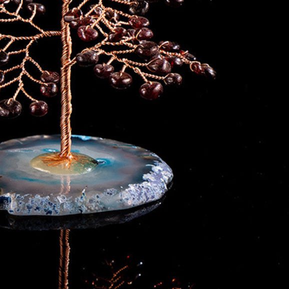 Arbre de Vie Grenat et Agate 11cm - Symbole de Croissance - Biloria