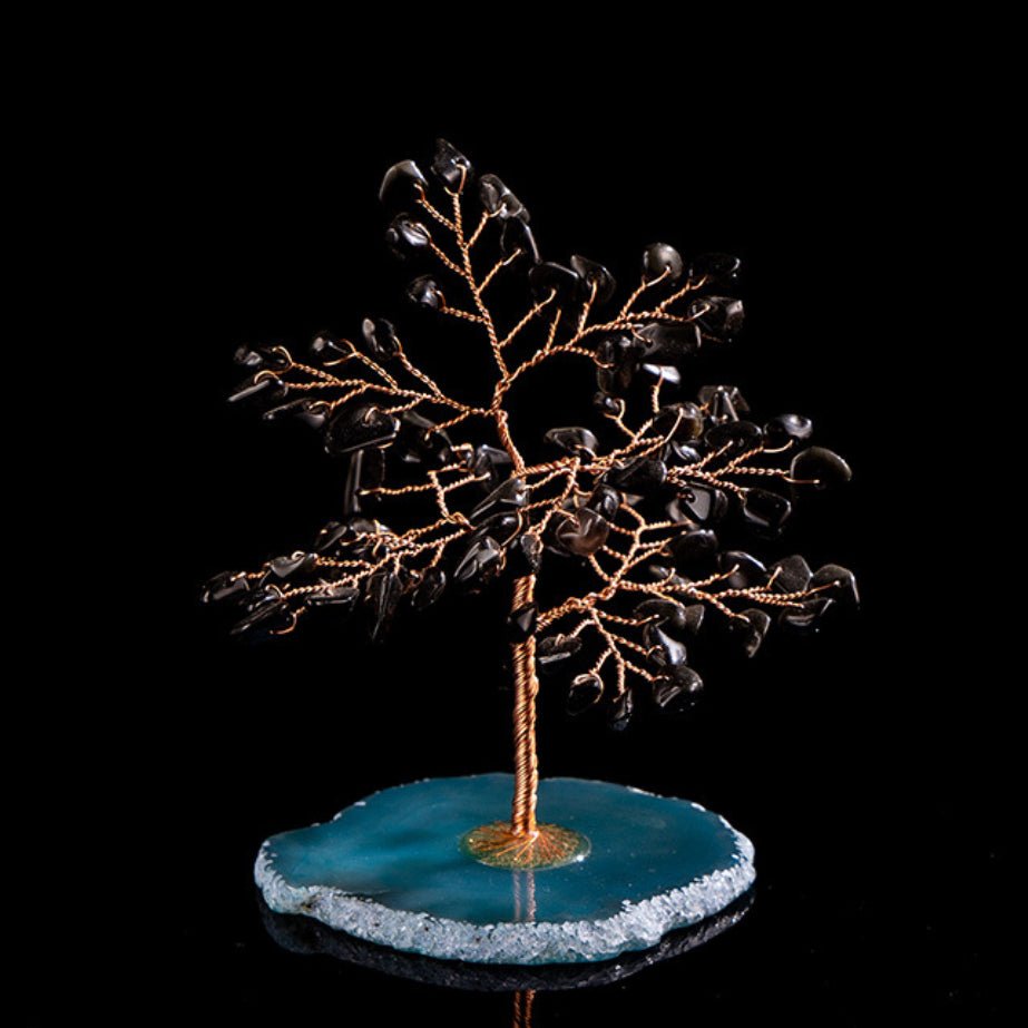 Arbre de Vie Obsidienne Agate Protection Harmonie - Biloria