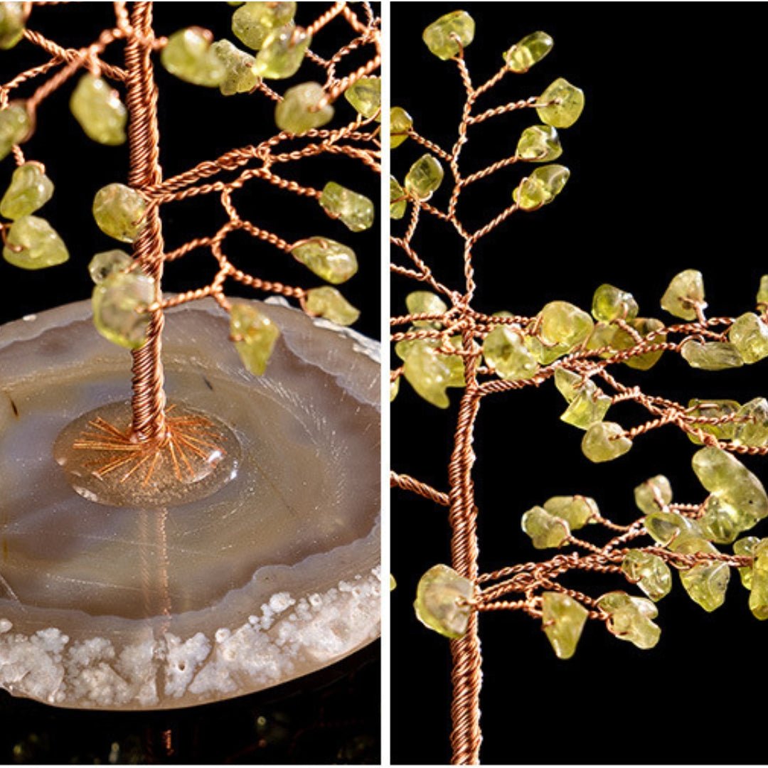 Arbre de Vie Péridot Agate pour attirer prospérité et abondance - Biloria