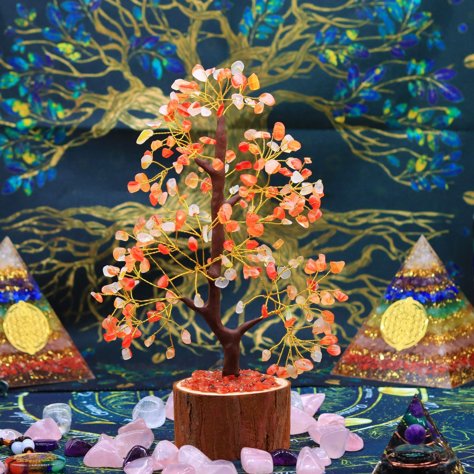 Arbre de Vie Pierres 7 Chakras Déco Bureau Tendance - Biloria