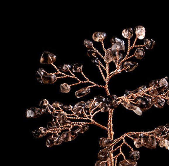 Arbre de Vie Quartz Fumé Agate 11 cm – Détachement et Ancrage - Biloria