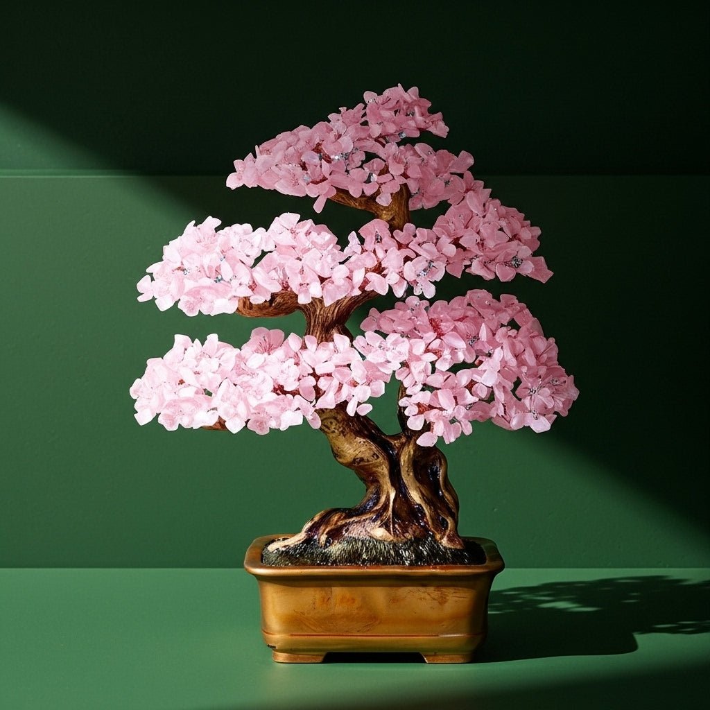 Arbre de Vie Quartz Rose - Générosité & Douceur pour votre Bureau - Biloria
