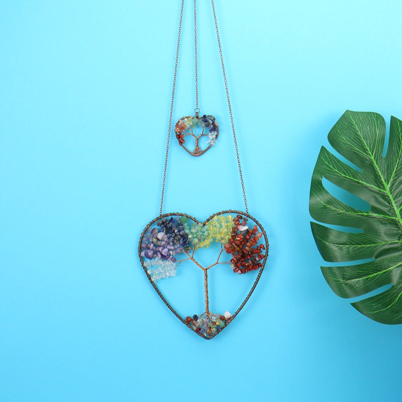 Attrape-rêve Cœur Arbre de Vie 7 Chakras déco tendance - Biloria