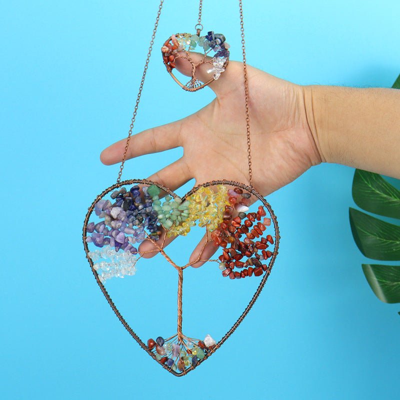 Attrape-rêve Cœur Arbre de Vie 7 Chakras déco tendance - Biloria