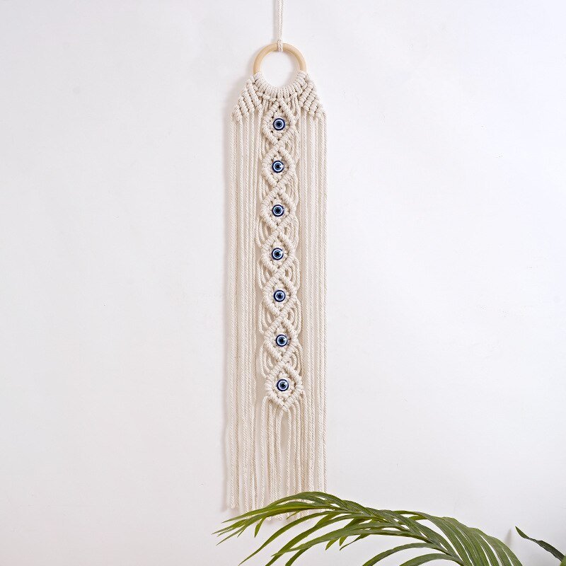 Attrape Rêve Macramé Bouclier Romantique Mauvais Œil - Biloria