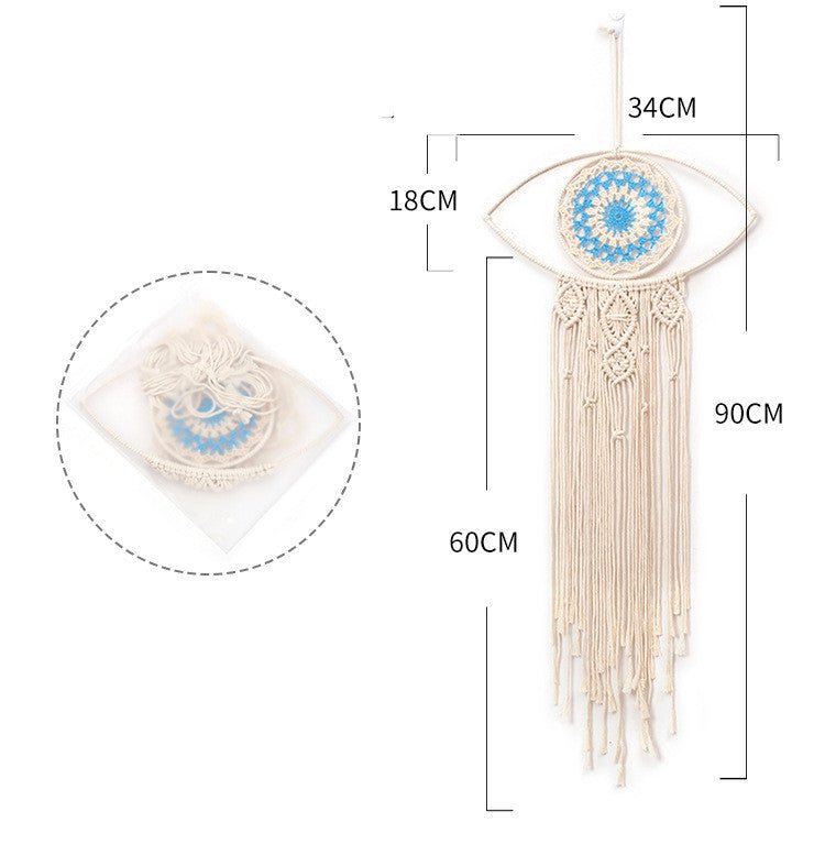 Attrape-rêve macramé protecteur Mauvais Œil blanc - Biloria