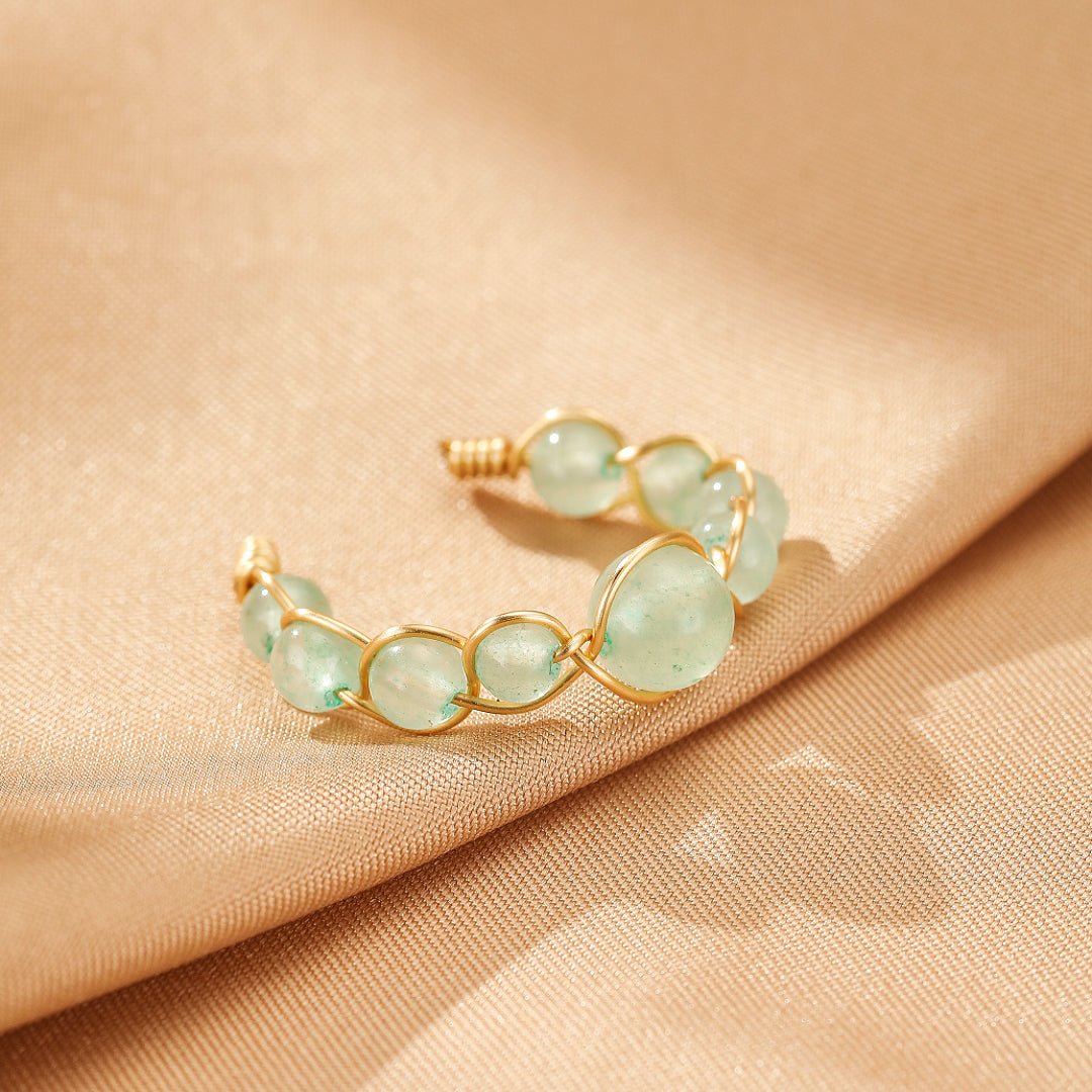 Aventurine Bague Ajustable Double Éclat Vert Bien-Être - Biloria