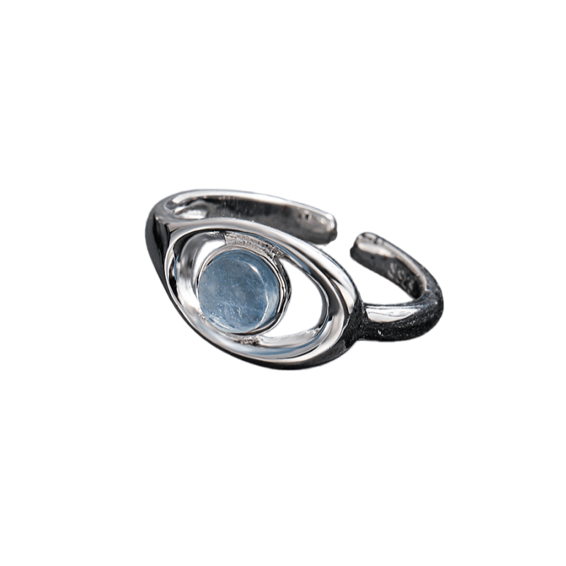 Bague Aigue Marine ajustable Argent 925 – Cadeau apaisant - Biloria