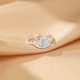 Bague Aigue Marine ajustable Argent 925 – Cadeau apaisant - Biloria