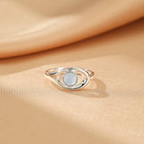Bague Aigue Marine ajustable Argent 925 – Cadeau apaisant - Biloria