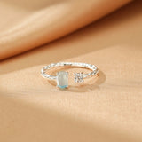 Bague Aigue Marine Ajustable Argent S925 Sérénité - Biloria