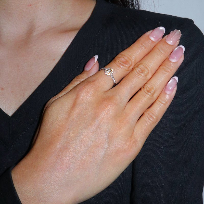 Bague Aigue-marine Argent 925 ajustable pour quotidien - Biloria