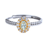 Bague Aigue-marine Argent 925 ajustable pour quotidien - Biloria