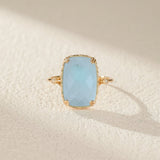 Bague Aigue Marine Argent Plaqué Or, Bijou Apaisant pour la Sérénité - Biloria
