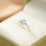 Bague Aigue marine Argent Plaqué Or – Bijou Sérénité Océan - Biloria