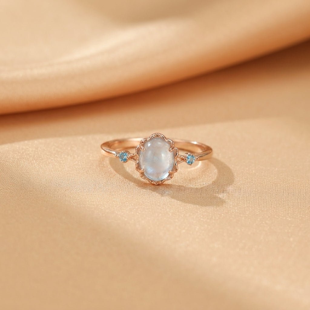 Bague Aigue marine Argent Plaqué Or – Bijou Sérénité Océan - Biloria