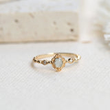 Bague Aigue Marine Aura Marine Argent Plaqué Or : apaisement et pureté - Biloria