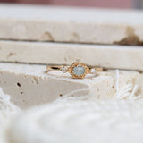Bague Aigue Marine Aura Marine Argent Plaqué Or : apaisement et pureté - Biloria