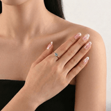 Bague Aigue Marine Cœur Céleste – Bijou Ajustable Argent Plaqué Or - Biloria
