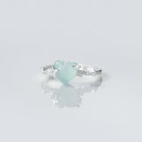 Bague Aigue-marine Cœur Étoilé en Argent 925 - Biloria
