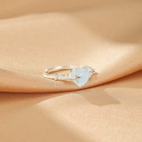 Bague Aigue-marine Cœur Étoilé en Argent 925 - Biloria