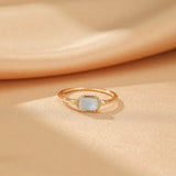 Bague Aigue Marine en Argent Plaqué Or – Bijou Sérénité - Biloria