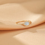 Bague Aigue Marine en Argent Plaqué Or – Bijou Sérénité - Biloria