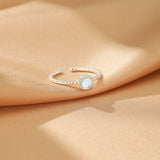 Bague Aigue-Marine en Argent S925 Ajustable pour Méditation - Biloria