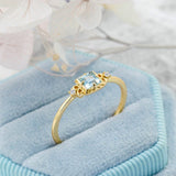 Bague Aigue Marine et Zircon - Argent Plaqué Or - Biloria