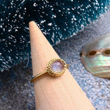 Bague Aigue Marine Labradorite Rêve Bleu Argent Plaqué Or - Biloria
