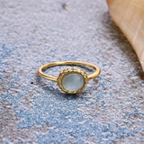 Bague Aigue Marine Labradorite Rêve Bleu Argent Plaqué Or - Biloria