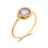 Bague Aigue Marine Labradorite Rêve Bleu Argent Plaqué Or - Biloria